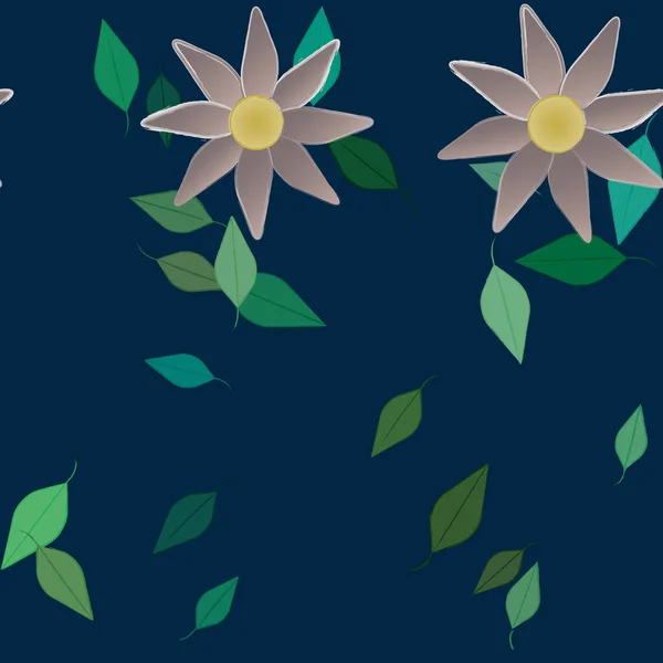 Feuillage Fond Botanique Fleurs Illustration Vectorielle — Image vectorielle