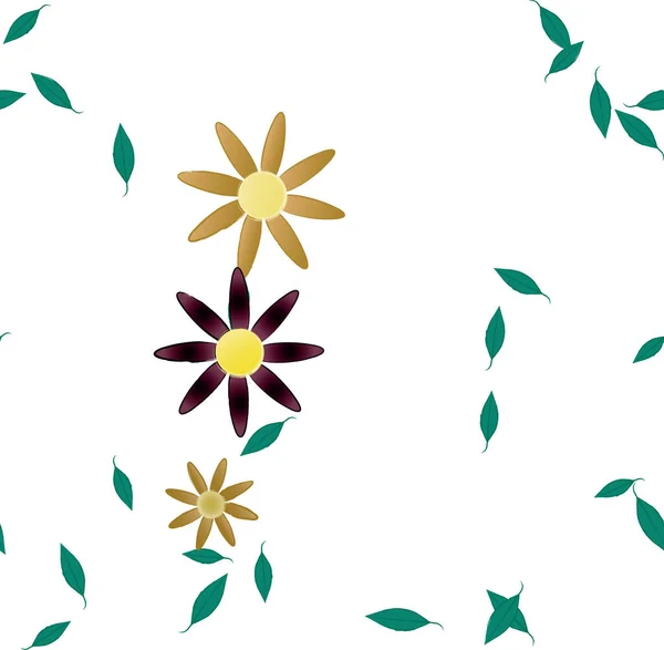 Blad Blommor Blomma Tapet Vektor Illustration — Stock vektor