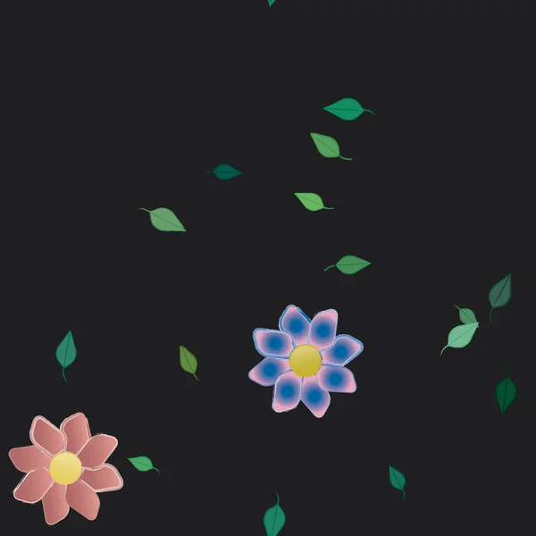 Flores Botánicas Patrón Fondo Vector Floral Ilustración — Archivo Imágenes Vectoriales