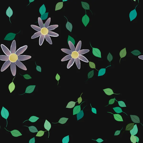 Botanical Flowers Pattern Background Floral Vector Illustration — Stock Vector