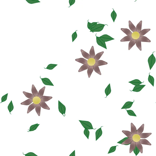 Follaje Flores Flores Florecen Fondo Pantalla Vector Ilustración — Archivo Imágenes Vectoriales