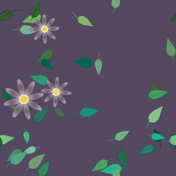 Feuillage Fleuri Papier Peint Fleuri Fleurs Illustration Vectorielle — Image vectorielle