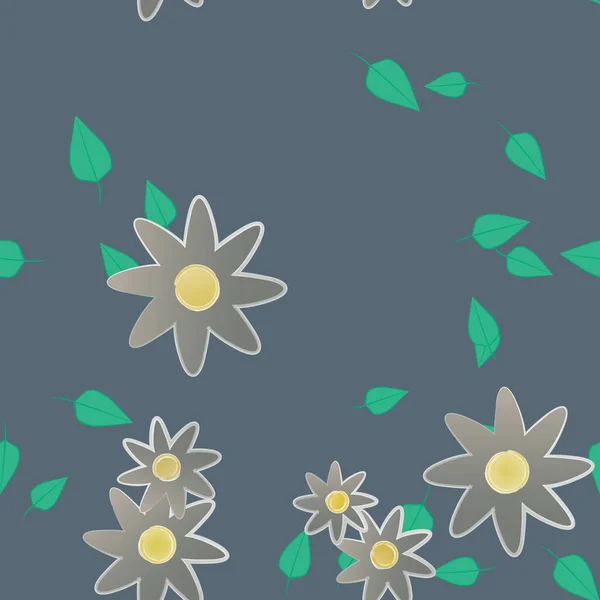 Feuillage Fleurs Fleur Papier Peint Illustration Vectorielle — Image vectorielle