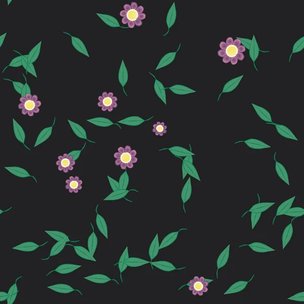 Follaje Flores Flores Florecen Fondo Pantalla Vector Ilustración — Archivo Imágenes Vectoriales