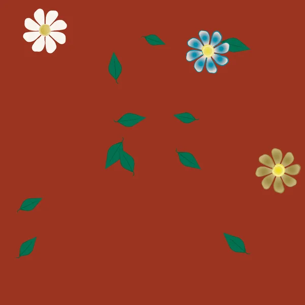 Foliage Botanical Background Flowers Vector Illustration — Stock Vector