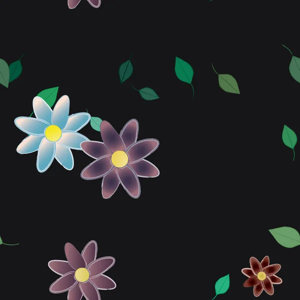 Sömlös Blommig Bakgrund Blommor Mönster Bakgrund Vektor Illustration — Stock vektor