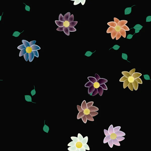 Καλοκαιρινά Λουλούδια Φόντο Διανυσματική Απεικόνιση — Διανυσματικό Αρχείο
