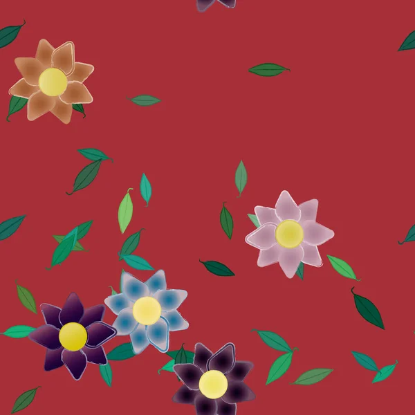 Flores Florecen Fondo Pantalla Vector Ilustración Hermoso Fondo Botánico — Archivo Imágenes Vectoriales