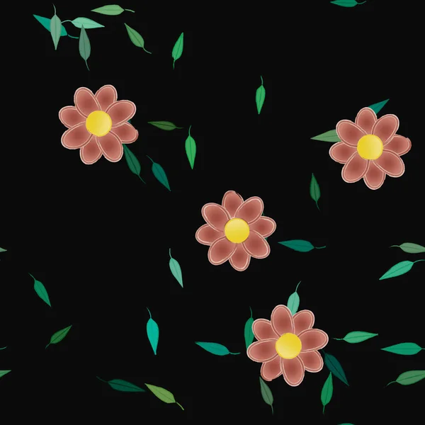 Bloemen Botanische Achtergrond Bloemen Vector Illustratie — Stockvector