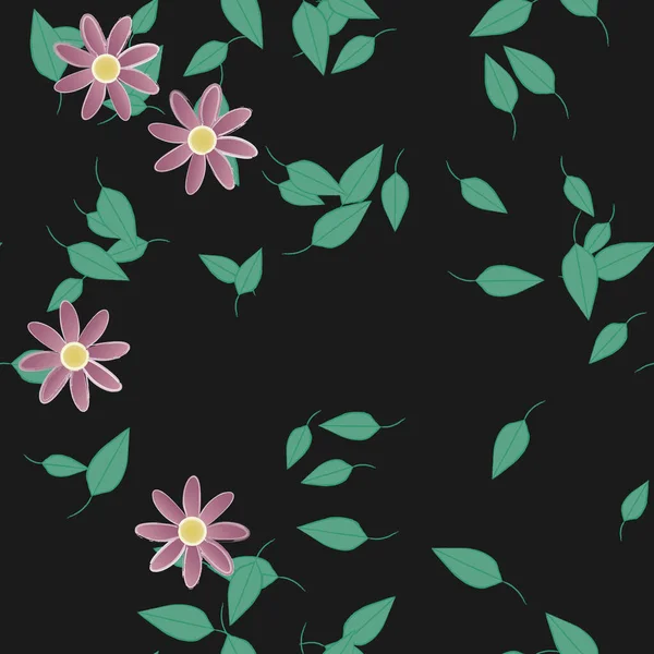 Feuillage Fleurs Fleur Papier Peint Illustration Vectorielle — Image vectorielle