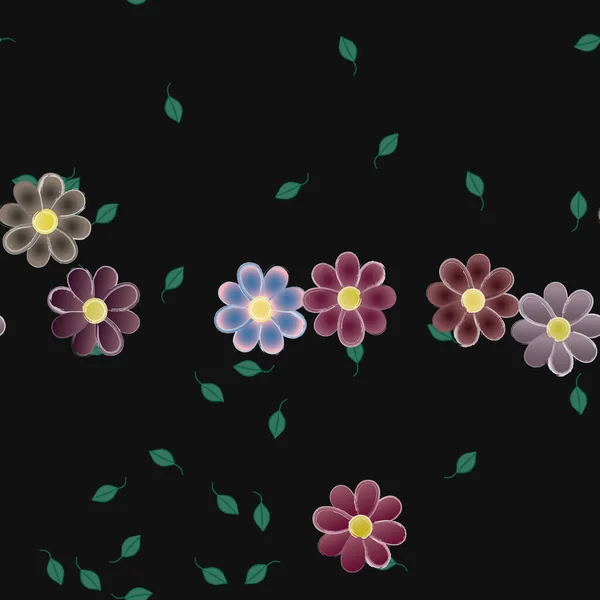Mooie Botanische Bloemen Patroon Achtergrond Bloemen Vector Illustratie — Stockvector