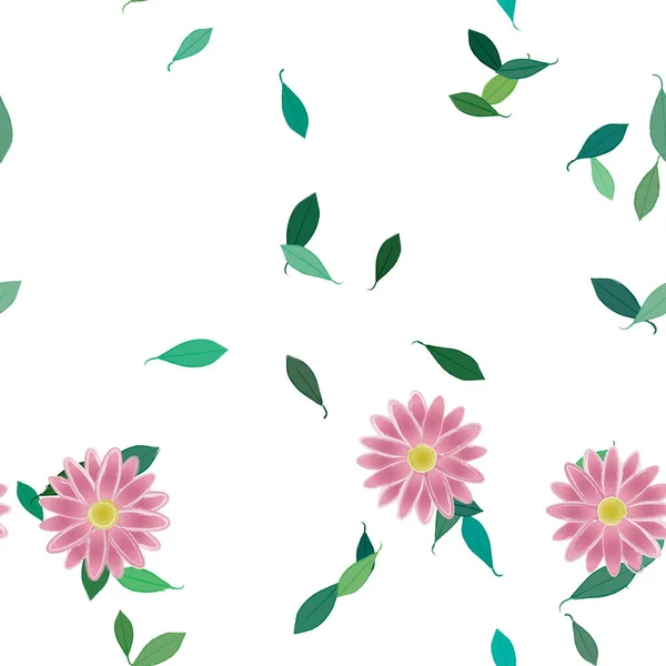 Flores Verano Fondo Vector Ilustración — Vector de stock