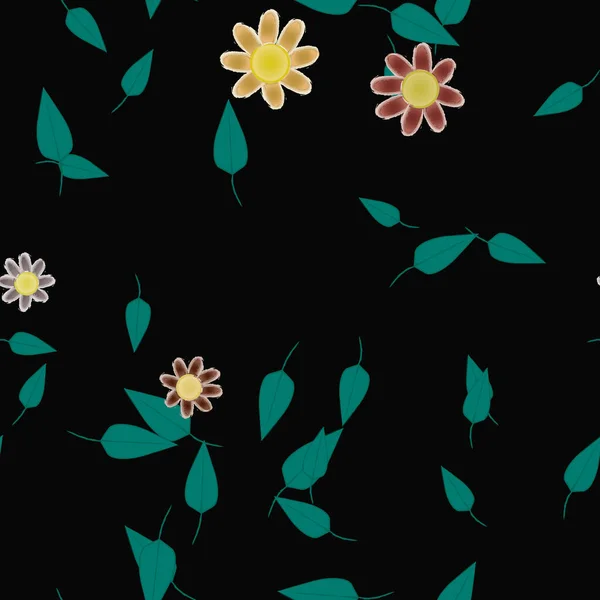 Листя Ботанічного Фону Квіти Векторні Ілюстрації — стоковий вектор