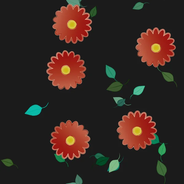 Hermoso Flores Botánicas Patrón Fondo Vector Floral Ilustración — Vector de stock