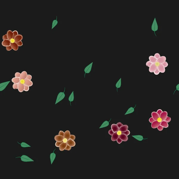 Λουλούδια Φόντο Στολίδι Λουλούδια Εικονογράφηση Διάνυσμα — Διανυσματικό Αρχείο