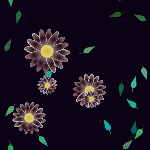 Bloemen Bloei Behang Vector Illustratie Mooie Botanische Achtergrond — Stockvector