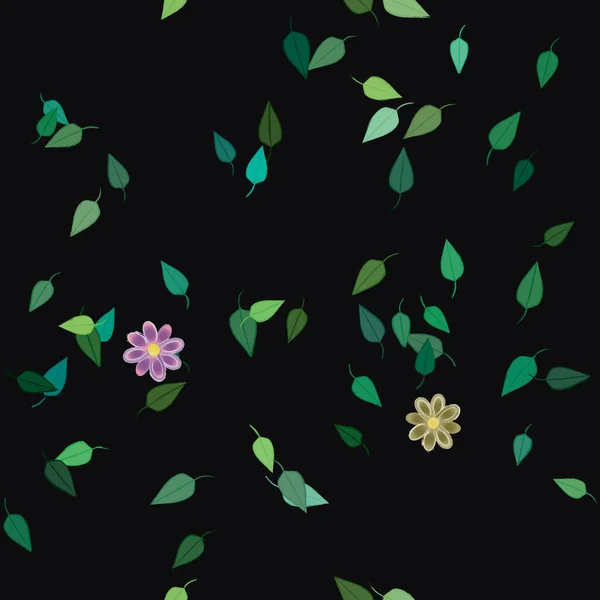 Beau Fond Botanique Illustration Vectorielle Fleurs — Image vectorielle