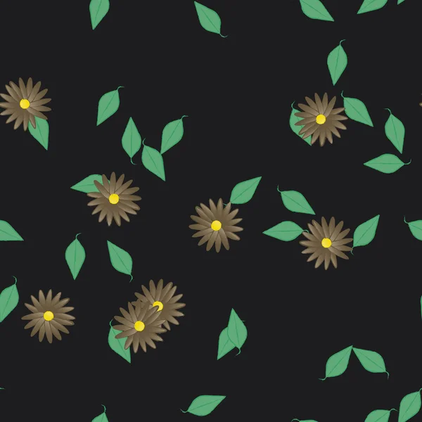 Fondo Botánico Floral Flores Vector Ilustración — Vector de stock