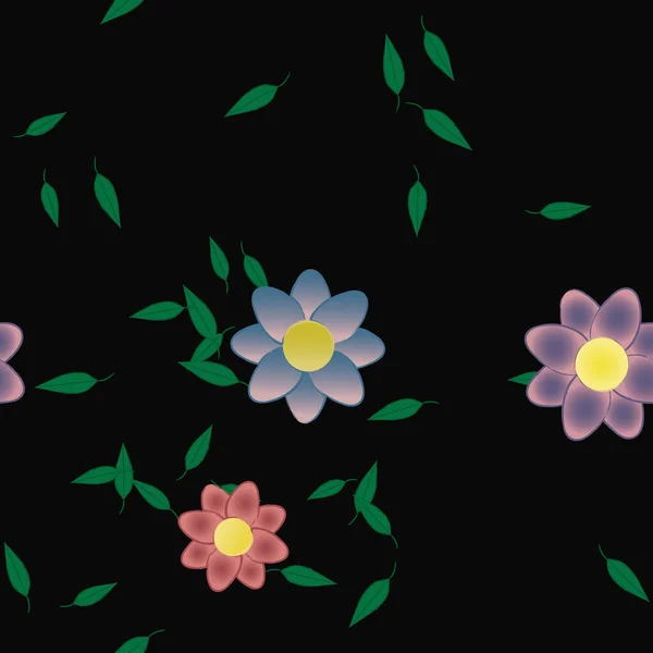Λουλούδια Διανυσματική Απεικόνιση Όμορφο Βοτανικό Υπόβαθρο — Διανυσματικό Αρχείο