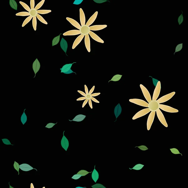 Листва Цветы Цветут Обои Векторные Иллюстрации — стоковый вектор