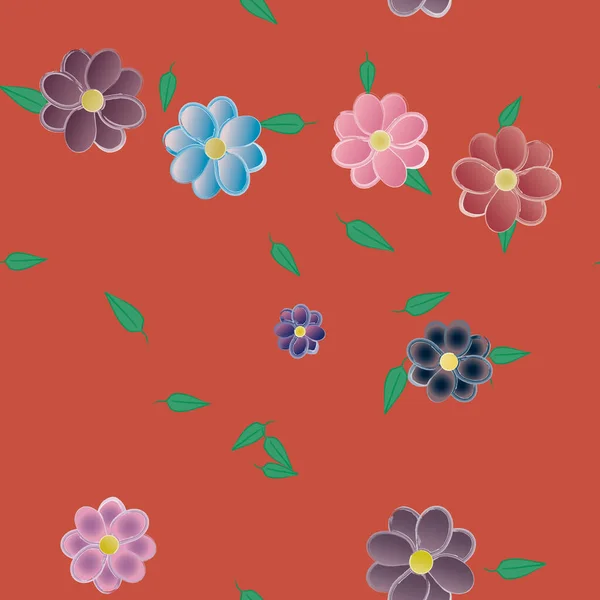 Kolorowe Tło Kwiatowe Wektor Kwiatów Ilustracja — Wektor stockowy