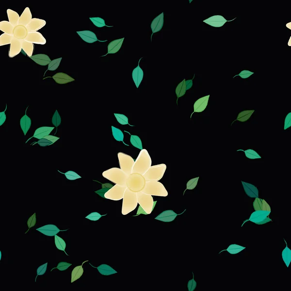 Blad Botanisk Bakgrund Blommor Vektor Illustration — Stock vektor