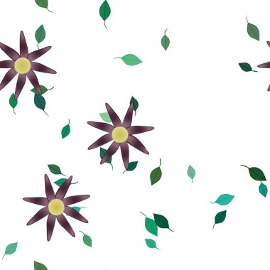 Çiçekler çiçek açar duvar kağıdı, vektör çizimi, güzel botanik arka plan