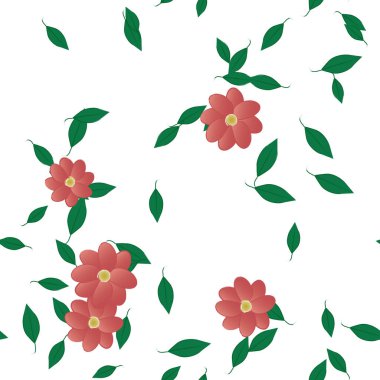 Bitki örtüsü arka planı, çiçek vektör illüstrasyonu