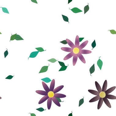 güzel botanik arka plan, çiçek vektör illüstrasyonu