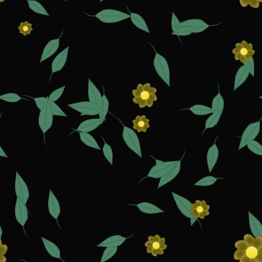 güzel botanik arka plan, çiçek vektör illüstrasyonu