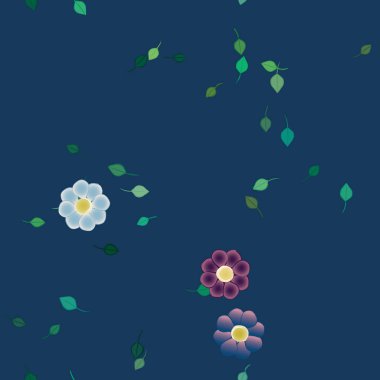 yaz çiçekleri arka plan, vektör illüstrasyonu