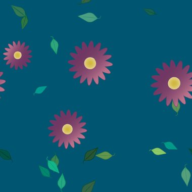 yaz çiçekleri arka plan, vektör illüstrasyonu