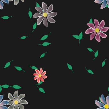 Çiçek yaprakları, çiçekler duvar kağıtları, vektör illüstrasyonları.