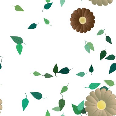 Çiçeksel botanik arka plan, çiçek vektör çizimi