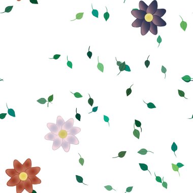 Çiçekler ve yapraklarla kusursuz bir desen.