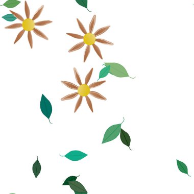 yaz çiçekleri arka plan, vektör illüstrasyonu