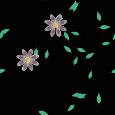 Çiçekler duvar kağıdı açar, vektör illüstrasyonu