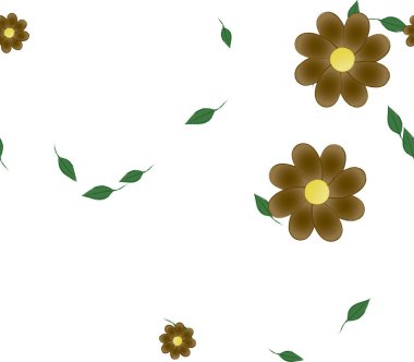 Kusursuz çiçekler çiçek açar duvar kağıdı, vektör çizimi, güzel botanik arka plan