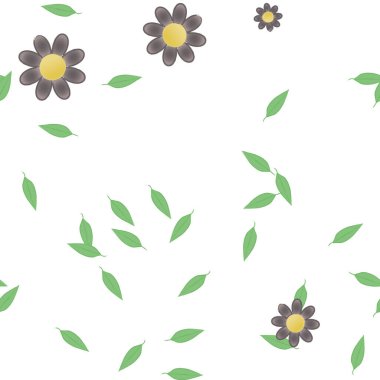 Botanik çiçek desenli arkaplan, vektör illüstrasyonu