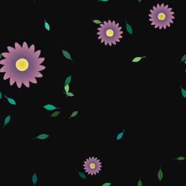 Çiçekler ve yapraklarla kusursuz bir desen.