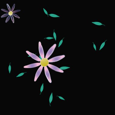 Çiçek desenli arkaplan, vektör illüstrasyonu