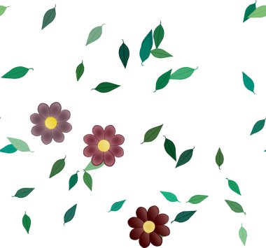 Çiçeksel botanik arka plan, çiçek vektör çizimi