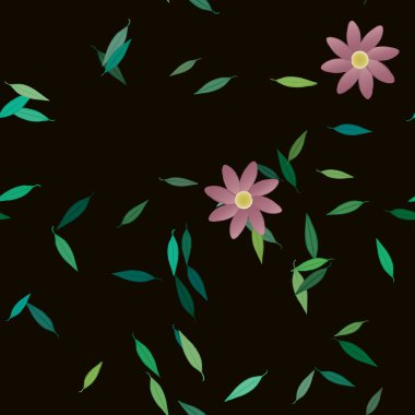 Çiçekler ve yapraklarla kusursuz bir desen.