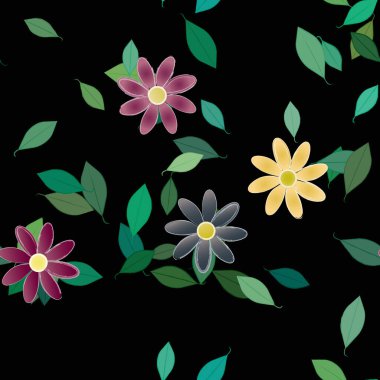 Renkli çiçek arkaplanı, çiçek vektör illüstrasyonu