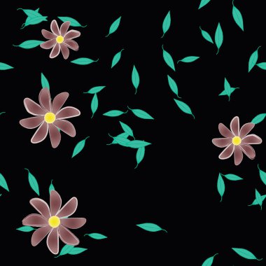 güzel botanik arka plan, çiçek vektör illüstrasyonu