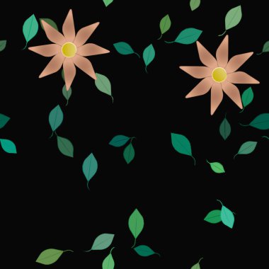 Çiçekler ve yapraklarla kusursuz bir desen.