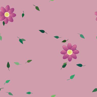 Çiçekler ve yapraklarla kusursuz bir desen.