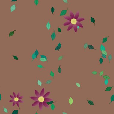 Çiçekler ve yapraklarla kusursuz bir desen.