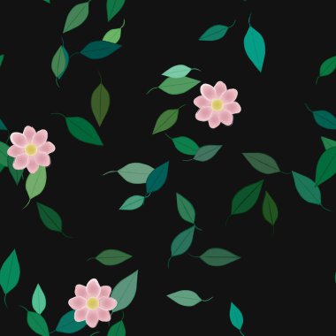 Çiçek süsü arka planı, çiçek vektör illüstrasyonu