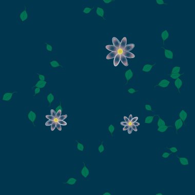 Çiçekler ve yapraklarla kusursuz bir desen.